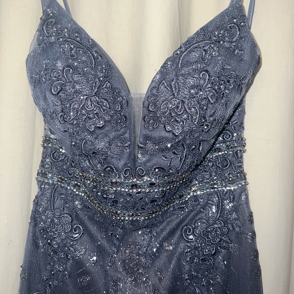 Blue short embellished dress NWOT